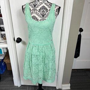Guess light blue lace fit n flare mini dress.  Size M